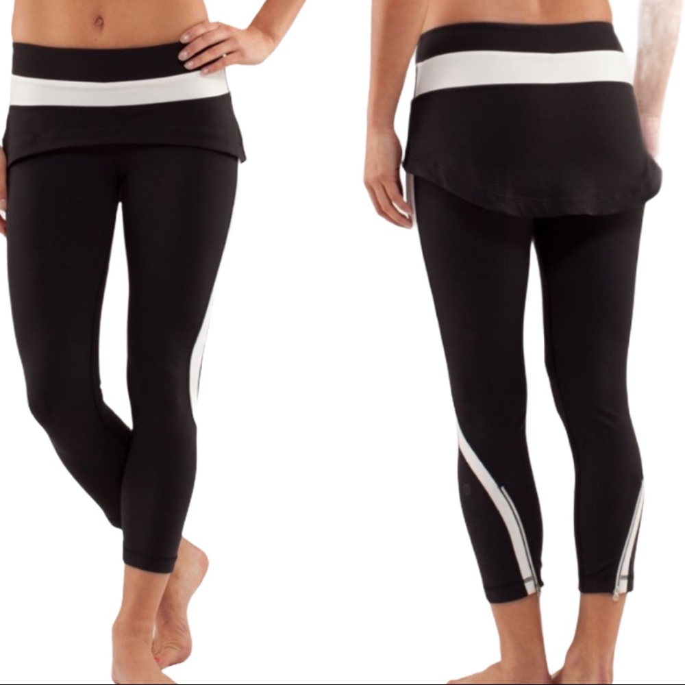 Women's Black and White Athletic Leggings